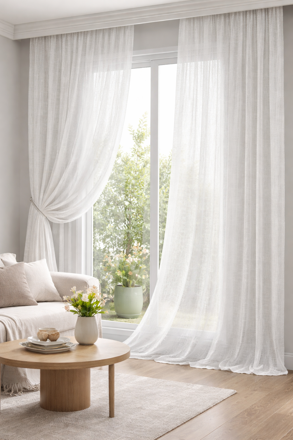 Perdea In Jacquard - Crem