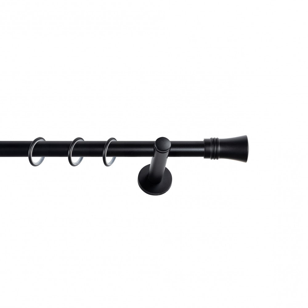 Galerie metalică, Ø 19mm, simplă neagră 300cm