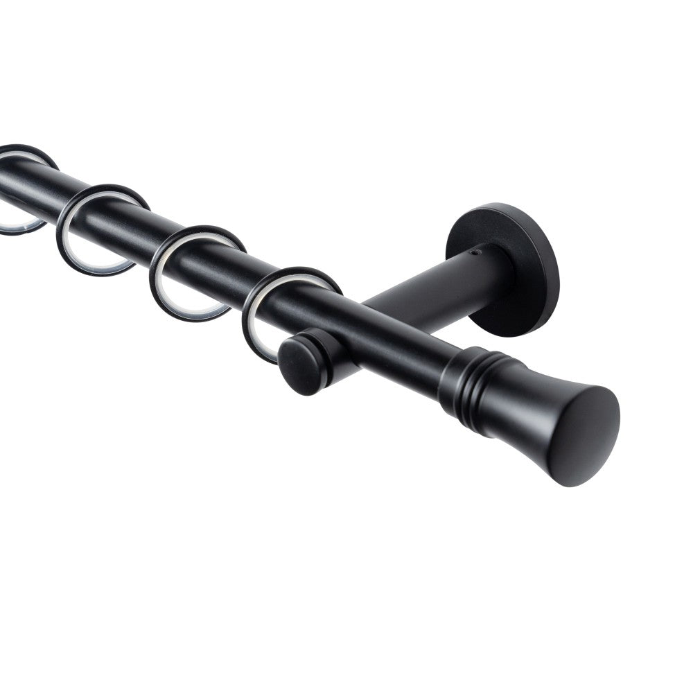Galerie metalică, Ø 19mm, simplă neagră 160cm