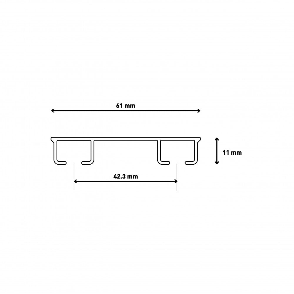 SINA ALUMINIU LM ALB 2 CANALE, 150 CM