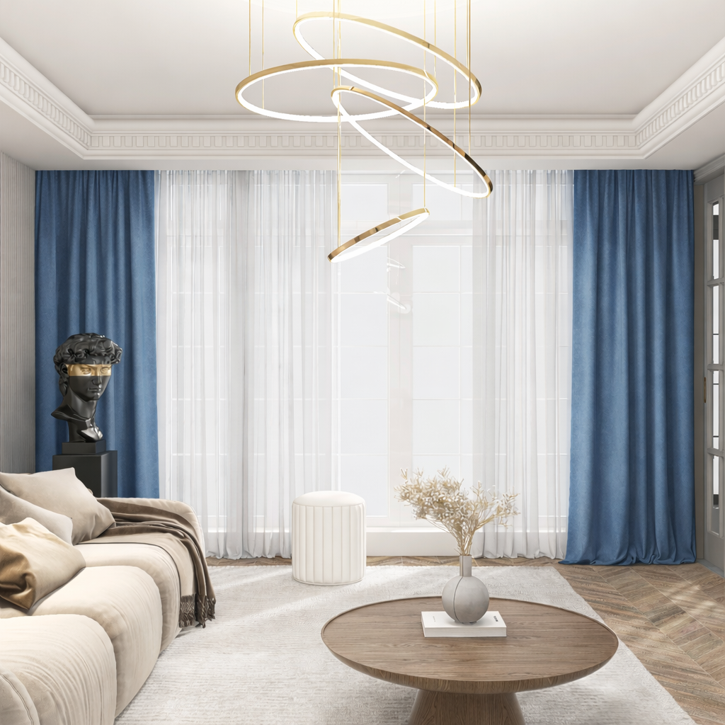 Draperie catifea simpla ALBASTRU STONE - V48